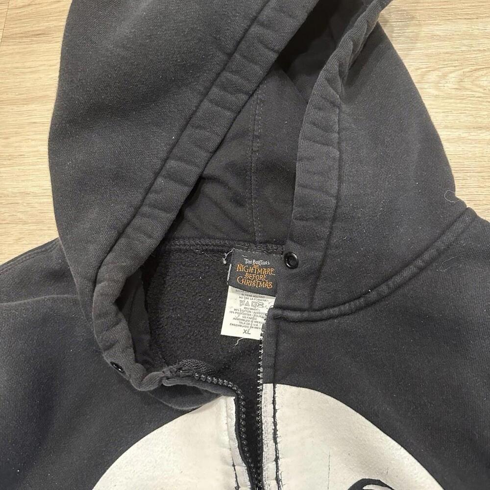 The Nightmare Before Christmas Jack Skellington Fade Black Zip Up Mens Hoodie XL - Picture 7 of 9